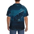 thumbnail image 3 of Fotbe Lonely Night Wolf Camisa Estampada de Manga Corta para Hombre, Casual de Verano, Estilo Playero, Sin Arrugas-X-Large, 3 of 5