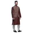 thumbnail image 2 of Atasi Kurta Ethnique Ensemble de Pyjama Churid avec Veste Imprimée pour Hommes, 2 of 3
