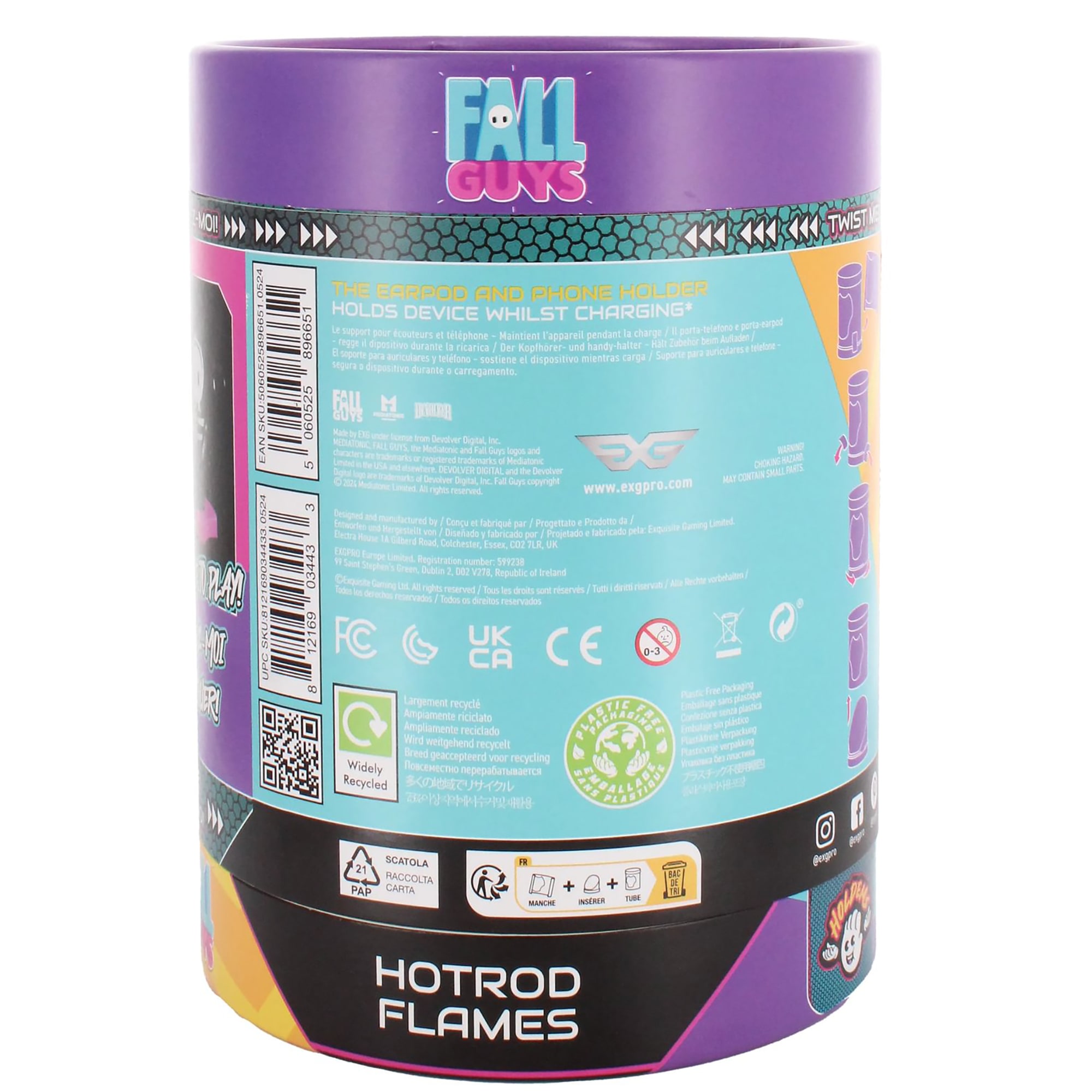 Holdems: Earbud/Phone Holder: Fall Guys - Hot Rod Flames