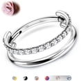 thumbnail image 1 of G23 Titanium Cartilage Earring Hoop Stacked Clicker 16G Double/Triple Septum Rings Conch Piercing Jewelry Tragus Daith Helix Earrings Nose Rings Hoops for Women Silver/Gold 8mm 10mm 12mm Double, 1 of 5