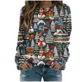 thumbnail image 2 of Friday deals Aueoeo Plus Size Christmas Sweatshirt For Women Crewneck Fall Pullover Lightweight Print Sweatshirts Gray L, 2 of 7