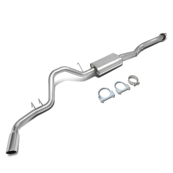 DNA Motoring CBE-CS99-V6V8-2DR For 1999 to 2007 Chevy Silverado / GMC Sierra 4" OD Round Cut Muffler Tip Catback Exhaust System 00 01 02 03 04 05 06