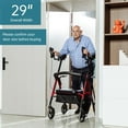 thumbnail image 2 of ELENKER Heavy Duty Upright Rollator Walker, 500 lbs Capacity, Adjustable Mobility Walking Aid for Seniors, Red, 2 of 6