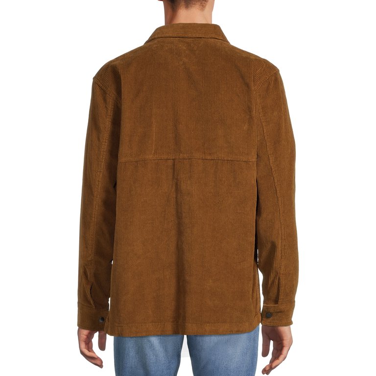 No Boundaries Men's and Big Men's Layering Jacket Corduroy, Sizes