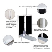 Facilehome Wall Mounted Ironing Board with Full-Length Mirror, Fold-Out Space-Saving Cabinet, 13.98 x 3.74 x 37.4, White