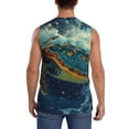 thumbnail image 4 of Balery Surfing Turtle Camisetas sin mangas para hombre, absorbe la humedad y protege contra el mal olor.-Large, 4 of 7