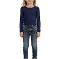 thumbnail image 5 of mgoYE Girls Long Sleeve Shirts Girls Long Sleeve Shirts Kids Crewneck T-Shirts Fall Tops Tees(Navy,7-8 Years), 5 of 6