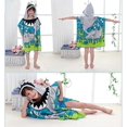 thumbnail image 5 of Children's Bath Cape Children's Bath Poncho Children's Bath Towel Hooded Beach Towel Cute Patterns Multiple Use for Children 2-8 Years Old (Light Blue, 5 of 5