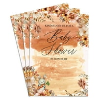 Floral 40 Sets Baby Shower Invitation Cards Cute Blank Invites for Gender Reveal Party, 5x7 Inch