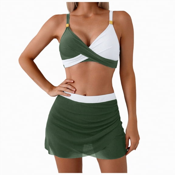 Gibobby Women's High Neck Tankini Tops Builtin Bra Only Tummy Control Swimsuit Tops Ruched Swim Tops Without Bottoms(XXL,AG)