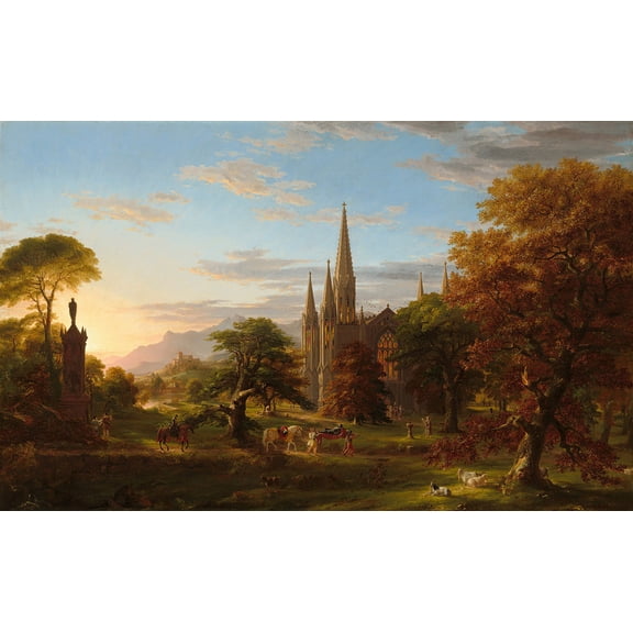 The Return by Thomas Cole - 12" x 18" Art Print Wall Decor