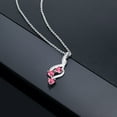 thumbnail image 4 of Gem Stone King 925 Sterling Silver Pink Zirconia Pendant Necklace for Women (0.72 Cttw, Gemstone Birthstone, Heart Shape 4MM, with 18 inch Silver Chain), 4 of 4