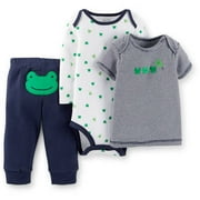 Child of Mine by Carter's Newborn Baby Boy Short and Long Sleeve 3 Piece Set