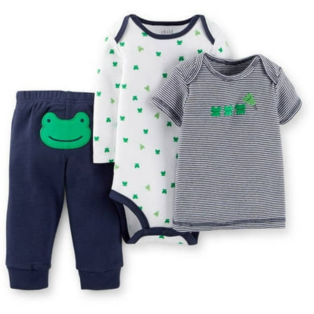Child of Mine by Carter's Newborn Baby Boy Short and Long Sleeve 3 Piece Set