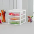 thumbnail image 4 of Sterilite ClearView Plastic Small 3 Drawer Desktop Storage Unit, White, 12 Pack, 4 of 11