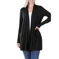 thumbnail image 4 of Womens Slouchy Long Sleeve Open Front Draped Cardigan Sweater, 4 of 6