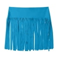 thumbnail image 5 of JSGEK Womens Swimsuit Set Fringe Trim Skirt Bottom Flowy Silhouette Lightweight Fabric for Summer Water Activities Blue XL, 5 of 7