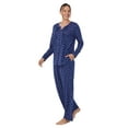 thumbnail image 4 of Aria Brushed Jersey Knit Long Sleeve Split Neck Pajama Set with Pockets, Sizes XS-5X, 4 of 5