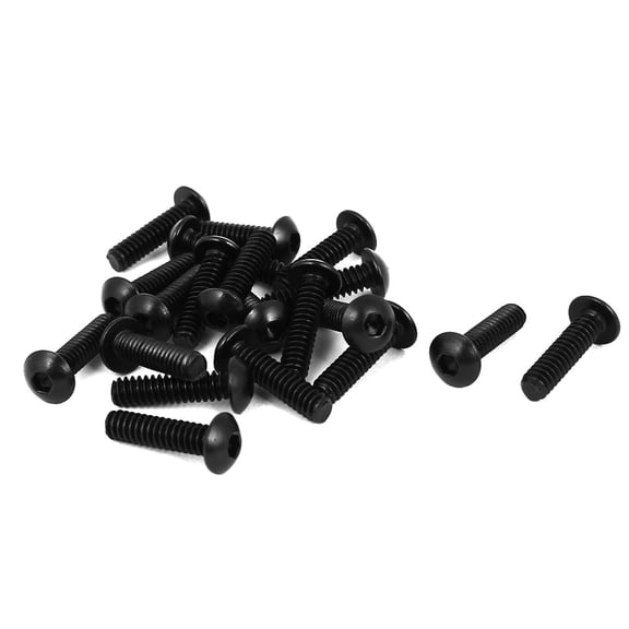 Unique Bargains #10-24 x 3/4" UNC 10.9 Alloy Steel Hex Socket Button Head Screws Black 20 Pcs