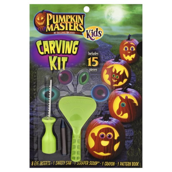 PUMPKIN MASTERS* 5pc Set ALL-IN-ONE CARVING KIT Saws+Scoop+Drill+Book HALLOWEEN 