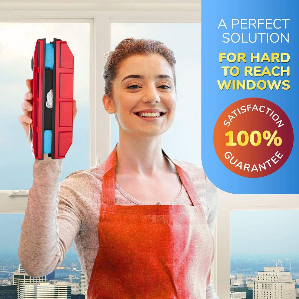 Bright Tools Glider Magnetic Window Cleaner for Single Glazed Windows 1-3mm red 