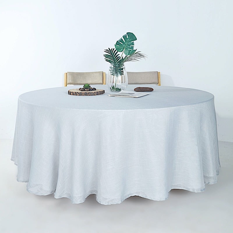 Balsacircle 108 In Silver Round Premium Polyester Faux Burlap Tablecloth Party Wedding Reception Home Dining Decorations Com Party Wedding Reception Home Dining, Burlap Table Cloth Round