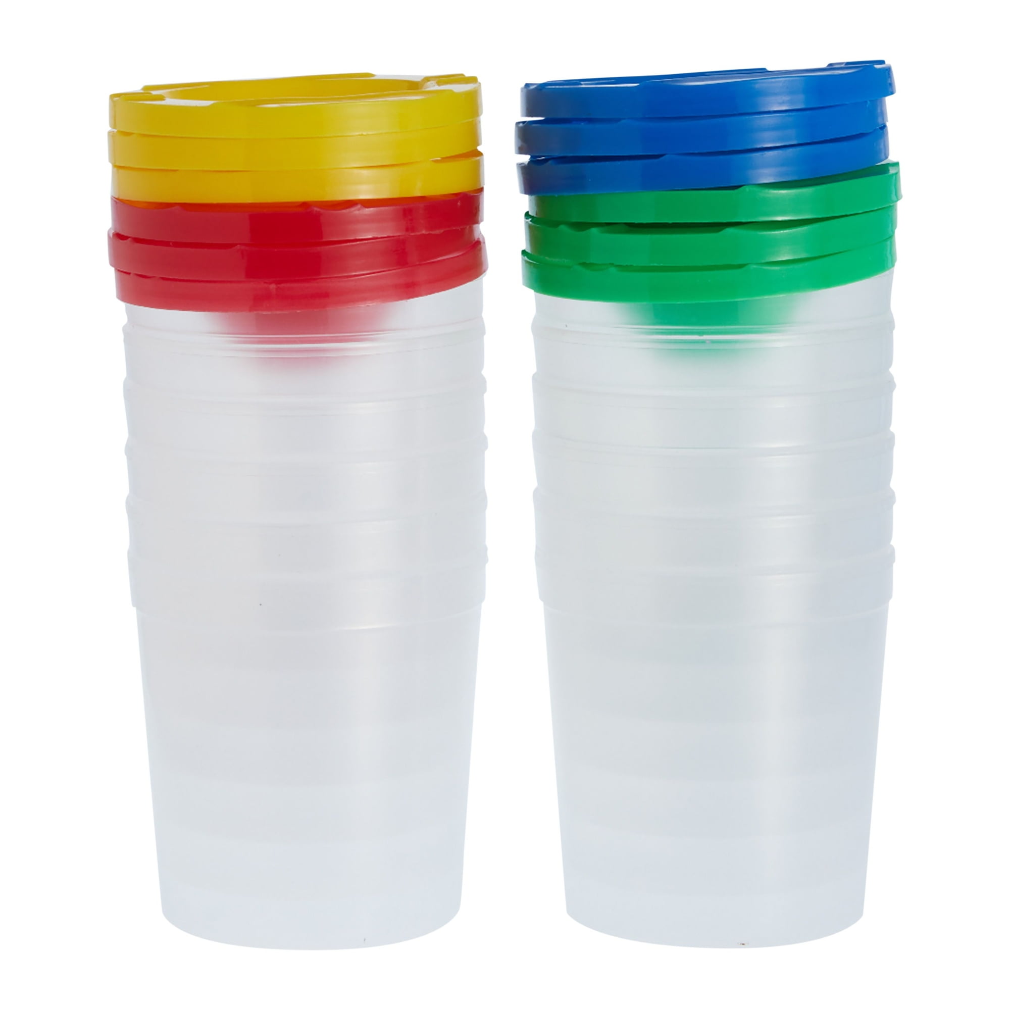 12 Pack No Spill Paint Cups with Lids for Kids, Art and Crafts Supplies for Classroom, 4 Colors, 3 x 3 in