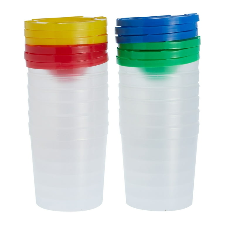 12 Pack No Spill Paint Cups With Lids for Kids, Arts and Crafts Supplies  for Classrooms (4 Colors, 3 x 3 In)
