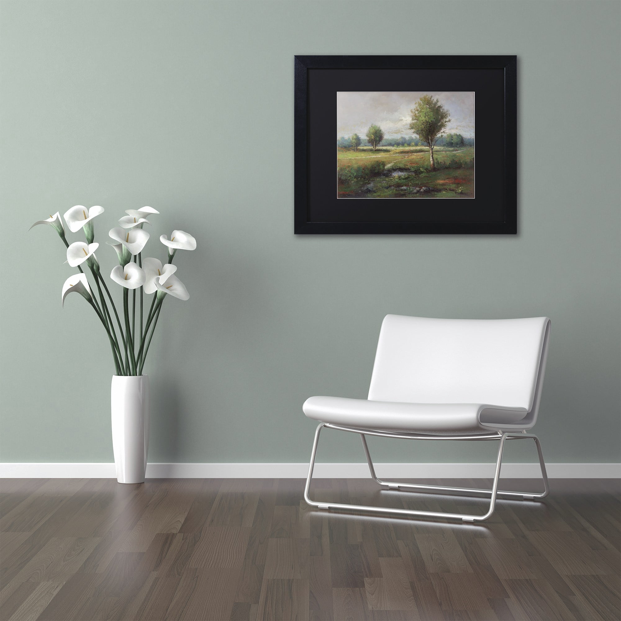 Trademark Fine Art "Lonely Tree" Canvas Art by Daniel Moises, Black Matte, Black Frame