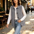 thumbnail image 5 of NominalSnug Women Corduroy Sleeveless Vest Collared Button Down Casual Outerwear With Flap Pockets, 5 of 7