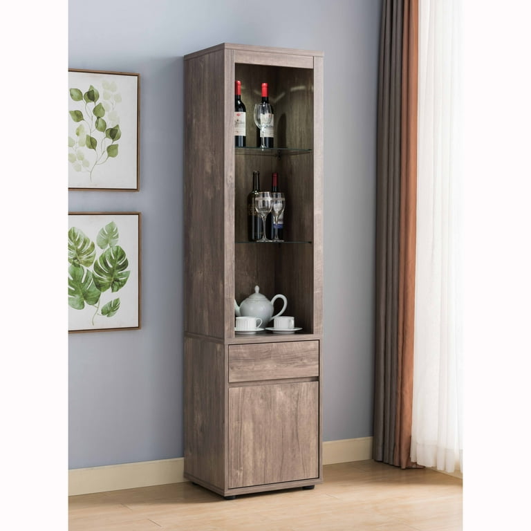 Lighted curio display cabinet deals