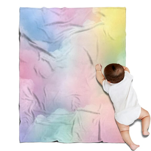 Dreamy Pastel Sky Blanket,Comfortable Soft Flannel Throw Blanket,All Season,Warm Lightweight Blankets for Sofa Bed Couch Living Room Chair,30"x40"