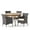 Teak + Brown, variant on GDF Studio Jersey Outdoor Acacia Wood and Wicker 5 Piece Dining Set with Cushion, Teak, Multibrown, and Beige