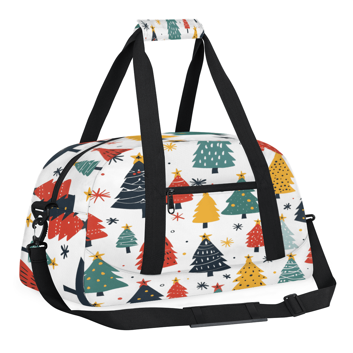 Herdesigns Christmas Tree Sports Duffle Bag for Women & Men, Colorful Gym Bag Dance Bag Overnight Bag Carry On Weekender Travel Bag