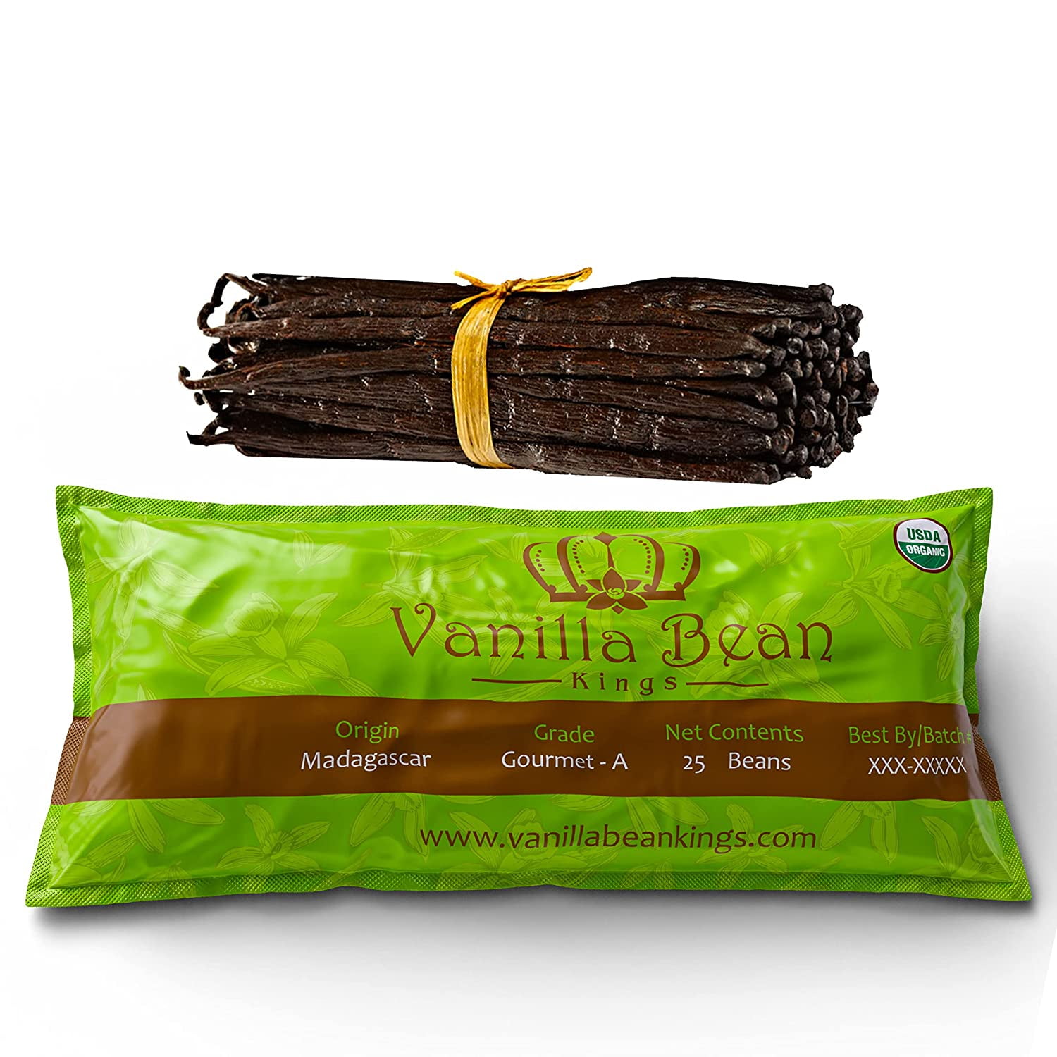 25 Organic Madagascar Vanilla Beans. Whole Grade A Vanilla Pods for