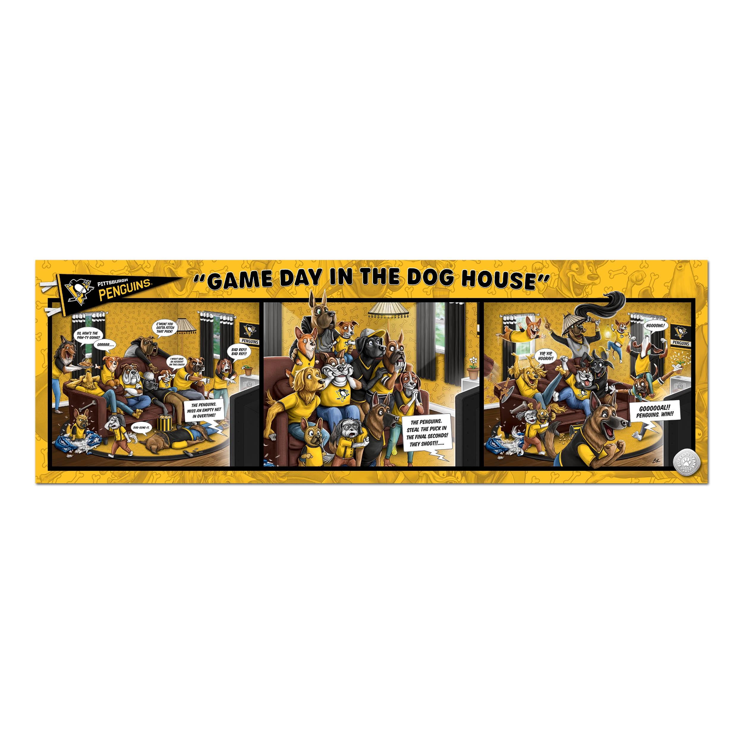 YouTheFan NHL Pittsburgh Penguins Purebred Fans Gameday in the Dog House 1000PC Puzzle