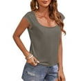 thumbnail image 3 of Sherrylily Women Cap Sleeve Scoop Neck Tank Tops Casual Solid Basic Tee Shirts, 3 of 5