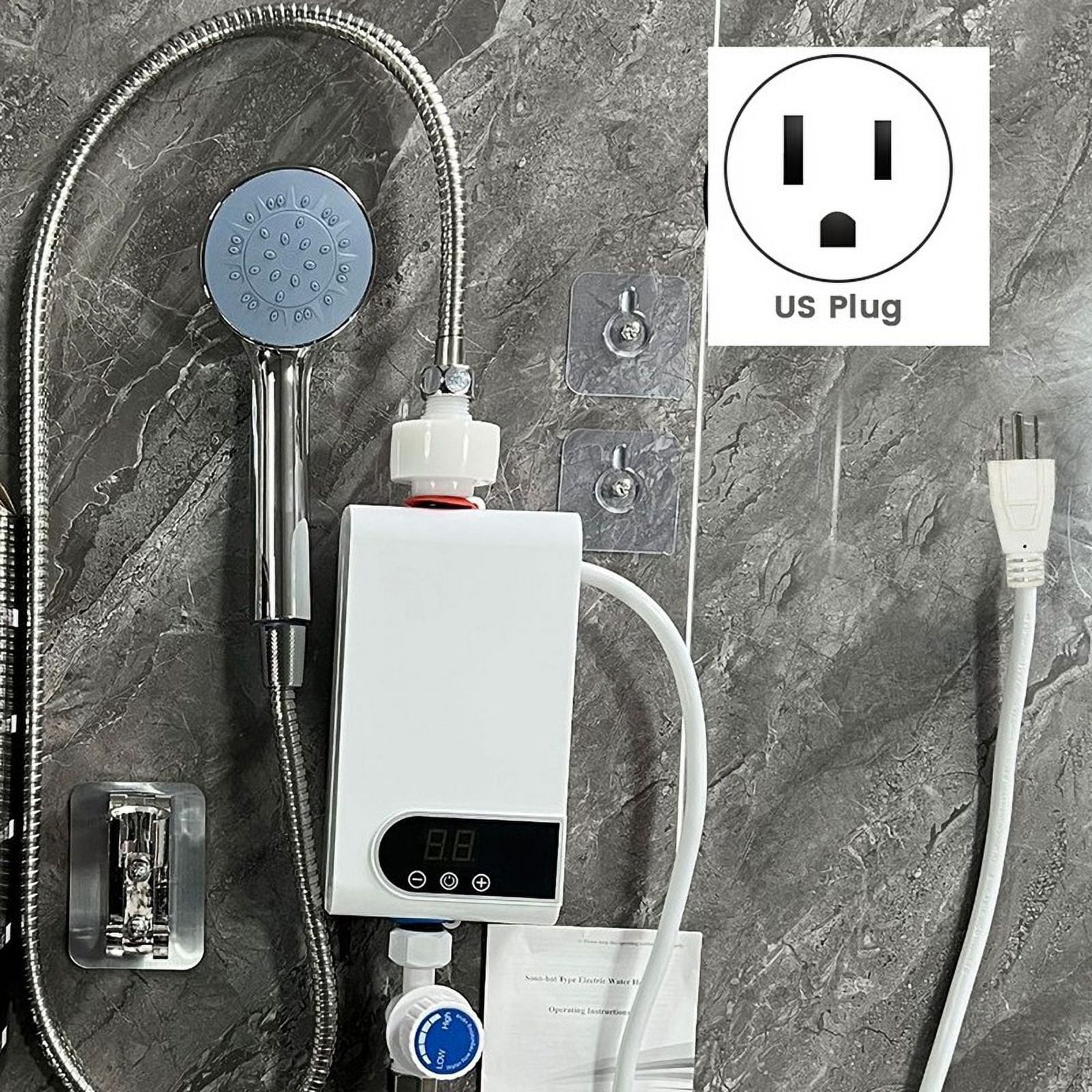 3500W Instant Water Heater 110V Portable Electric Heaters for Bathroom Hot Water Shower and Home Kitchen Heating US Plug