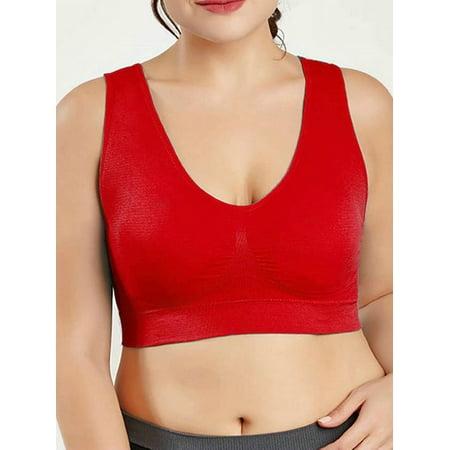 

Keeccty Women Sporty Style Solid Stretchy Elastic Bra Vest