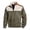 Green, variant on Men's Half-Zip Faux-Suede Color-Block Top, Raglan Cut, Loose Silky Fabric for Road Trips Gray L