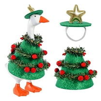 Bfogop Christmas Mini Desk Goose Outfit 7 Inch Silly Goose Statue Costume Mini Hat and Xmas Clothes Winter Christmas Table Key Holder Decor for Magnetic Duck Statue Desk Key Holder Decor