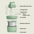 thumbnail image 2 of bella 3.5 Qt Hand & Stand Mixer, 2 in 1 Electric Mixer with Bowl, Dough Hook, Whisk & Egg Beater, Seaglass, 2 of 8