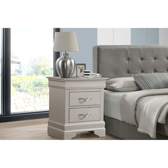 Modern Bedroom Nightstand In Silver Champagne Color Scheme 2 For And Classic Decor