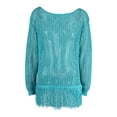 thumbnail image 5 of Womens Crochet Beach Cover-Up Dress Long Sleeve Hollow-Out Bikini Smock with Fringe, Lightweight Knit Swimsuit Coverup for Sunscreen & Home, 5 of 9