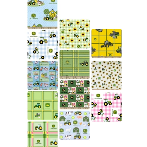 4 Fat Quarters - Assorted John Deere Nursery Fat Quarter Bundle