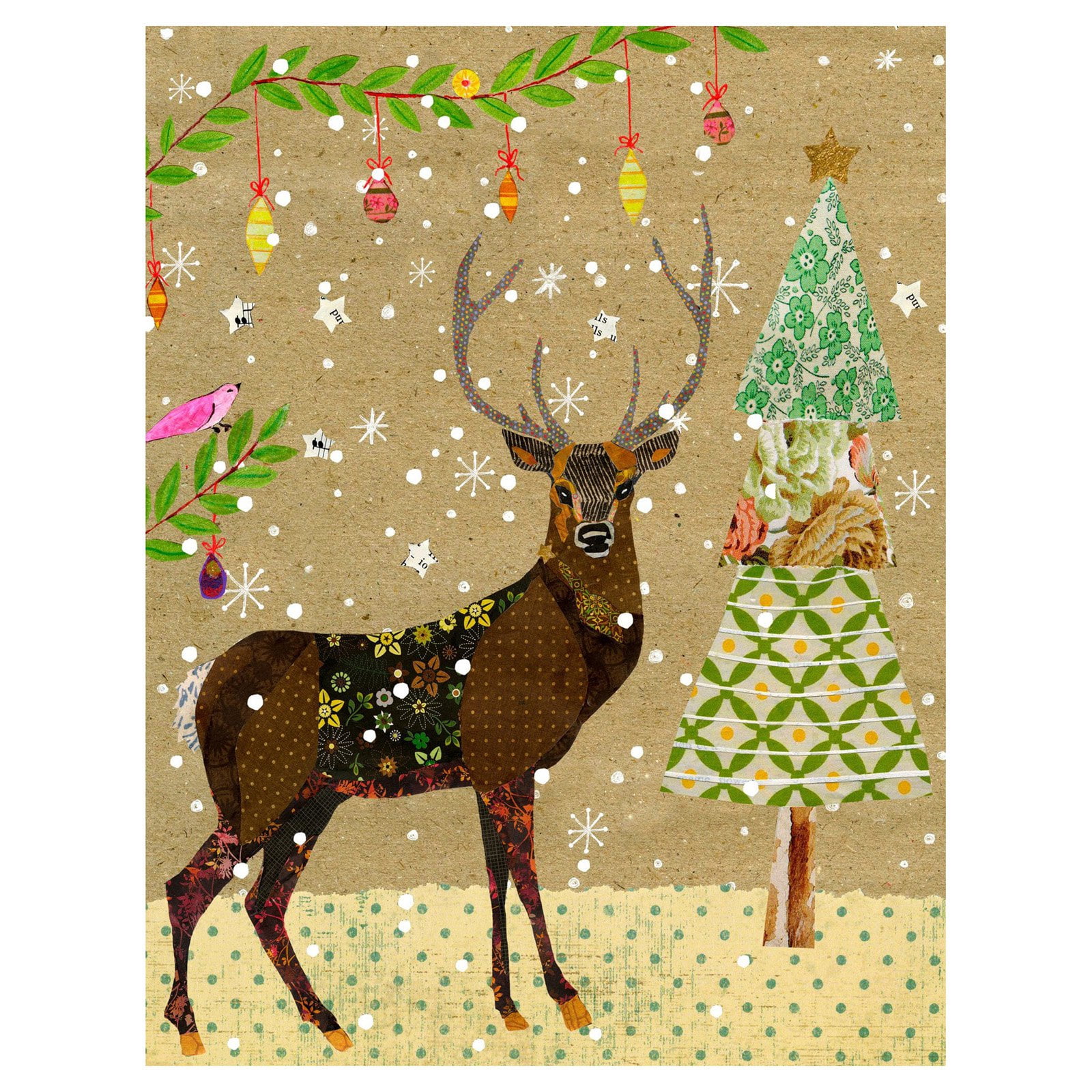 Marmont Hill Christmas Reindeer Print on Wrapped Canvas