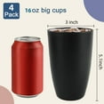 thumbnail image 6 of Cups Reusable 4 Pieces, Unbreakable Water Drinking Cup, Wheat Straw Cups, Drinking Glasses for Indoor Outdoor Travel Adult Light Weight Easy to Carry BPA Free (Black,16oz), 6 of 8