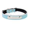 thumbnail image 1 of Collar de cuero para mascotas con letras láser, collar antipérdida para perros y gatos, collar de cuero en contraste para gatos, 1 of 6