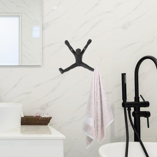 FUTUREORYY 2Ud Decorativos De Hierro Fundido Negro Para Pared Colgador De Abrigos Multifuncional