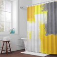 thumbnail image 5 of Graffiti Art Fabric Shower Curtain Yellow Gray Washable Shower Curtains for Bathroom, Waterproof Bath Curtain with Hooks Home Decor 72x72in, 5 of 8